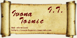 Ivona Tošnić vizit kartica